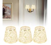 3pcs abat-jour tissu - Nosheir - E14 clip-on Ø14 cm - Lumière douce - pour chambre, bureau, hôtel - doré