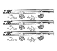 3pcs brûleurs gaz - Acier inox réglable 30.5-44.5cm - Kit complet avec supports - pour Landmann, Enders, Campingaz
