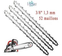 3pcs Chaînes de tronçonneuses 3/8"" 1 3 mm 52 maillons longueur de guide-chaîne 35 cm compatible avec Oregon Bosch Dollmar Hitachi
