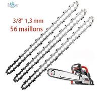 3pcs Chaînes de tronçonneuses 3/8"" 1 3 mm 56 maillons longueur de guide-chaîne 40 cm compatible avec Oregon Dollmar Einhell Makita