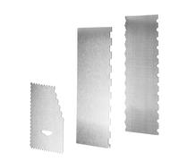 3PCS Grattoir à Gâteau Crème en Métal, Lisseur à Gâteau Patisserie en Acier Inoxydable Décoration de Peigne Outil Stainless Steel Metal Cake Scraper Grattoirs à Gâteau, Cuisine Pâtisserie DIY (A)