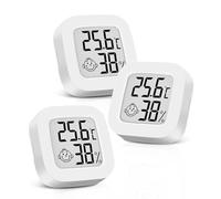 3PCS Hygromètre Numérique Thermomètre Intérieur Thermometre Frigo Digital, Petit Moniteur Mini Numérique à Haute Précision Capteur Humidité Température Station Meteo Interieur Exterieur Maison/Cave