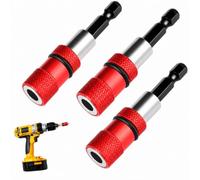 3Pcs Magnétique Porte Embout Cloison Sèche Vis Réglable 1/4" Hexagonale