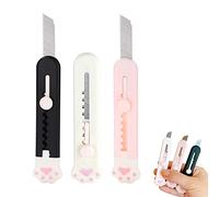 3Pcs Mini Cutter Couteau Utilitaire RéTractable Portable Patte de Chat