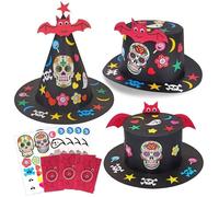 3pcs Noir Halloween Chapeaux pour Enfant Adult Artisanat Bricolage Chapeaux de Fête Halloween Activités Access STICKER SCRAPBOOKING