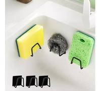 3PCS Porte-éponges pour Évier de Cuisine en Acier Inoxydable - Support Organiseur de Salle de Bain avec Adhésif Puissant pour Rangement de Caddy, Brosses et Savons