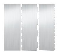 3pcs Racleurs à Gâteau en Acier Inoxydable, 22cm Lisseur à Motifs Rayés Double Face Outil de Décoration pour Cuisine Pâtisserie Mousse DIY Glaçage et Crème au Beurre