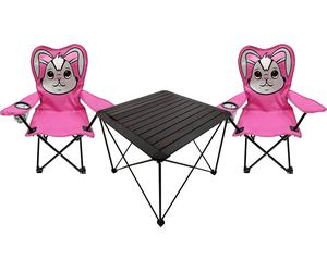 3pcs Set de meubles de camping pour enfants Outdoor Chaise de camping Chaise de pêcheur Table