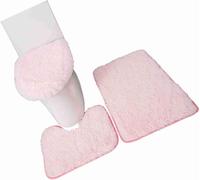 3PCS Tapis de bain Couvercle de toilette Tapis en forme de U Tapis antidérapant Tapis de sol souple Tapis de porte solide Tapis de salle de bain Tapis de siège Set de tapis
