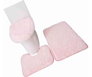 3PCS Tapis de bain Couvercle de toilette Tapis en forme de U Tapis antidérapant Tapis de sol souple Tapis de porte solide Tapis de salle de bain Tapis de siège Set de tapis