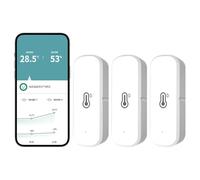 3Pcs Tuya Thermometre Connecté Wifi, Hygrometre Connecté Avec Alertes Intelligentes, Thermometres Interieur/Exterieur Haute PréCision Sans Hub, Fonctionne Avec Alexa
