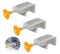 3Pcs Verrou Baie Coulissante, Serrure Fenetre Coulissante, Serrure de Sécurité pour Enfants avec rrêt de Fenêtre Coulissante