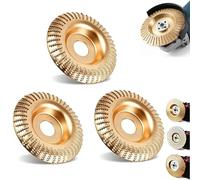 3PCS Wood Carving Disc,4inch Angle Grinder Attachments Wood Shaping Disc High Carbon Steel Stump Grinder Wheel,Carving and Sanding Tool for Angle Grinder - Abrasive Discs for Polishing (Curved Type)