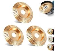 3PCS Wood Carving Disc,4inch Angle Grinder Attachments Wood Shaping Disc High Carbon Steel Stump Grinder Wheel,Carving and Sanding Tool for Angle Grinder - Abrasive Discs for Polishing (Bevel Type)
