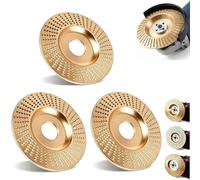 3PCS Wood Carving Disc,4inch Angle Grinder Attachments Wood Shaping Disc High Carbon Steel Stump Grinder Wheel,Carving and Sanding Tool for Angle Grinder - Abrasive Discs for Polishing (Flat Type)