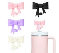 3pièces Couvercle pour arc rose Paille Stanley Cup en Silicone,Couvercle en paille réutilisable et anti-poussière,ouchons en silicone anti-fuite,Compatible avec 30 & 40 Oz,Convient aux pailles de 10mm