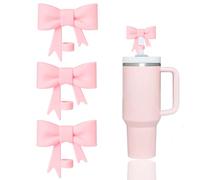 3pièces Couvercle pour arc rose Paille Stanley Cup en Silicone,Couvercle en paille réutilisable et anti-poussière,ouchons en silicone anti-fuite,Compatible avec 30 & 40 Oz,Convient aux pailles de 10mm