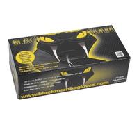 3S SuperSamaStore Gants de Travail Black Mamba, Jetables, Extra Résistants et Anti-déchirure pour Atelier, Gaz Réfrigérant, Produits Chimiques et Nettoyage, Nitrile, Noir, Taille L, 100 Pcs, 50 Paires