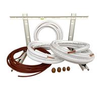 3S SuperSamaStore Kit Installation Climatiseur, Tubes 1/4" 3/8", 10 Mètres | Ensemble de Montage pour Clim : Tubes en Cuivre (1/4” + 3/8”), Raccords, Support Mural, Câble Électrique et Tuyau Évacuation