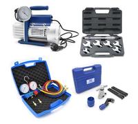 3S SuperSamaStore Kit Professionnel Climatisation, Ensemble d'Outils pour Installateurs CVC et Climatisation, Pompe à Vide 42L, Dudgeonnière, Clé Dynamométrique, Set Manomètres 2 Voies