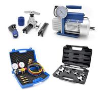 3S SuperSamaStore Kit Professionnel de Climatisation: Pompe 70 L, Ensemble de Manomètres 4 Voies, Dudgeonnière et Outil Dynamométrique