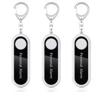 3X Alarme Personnelle Alarme D'Auto-DéFense 125DB SirèNe de DéFense Personnelle pour Enfant Femmes SéCurité Alarme Portable Porte-CléS