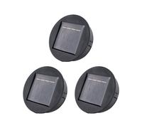 3X BoîTe à LumièRe LED Ronde de Remplacement à ÉNergie Solaire Garden BoîTe à Batterie Solaire Cellules Solaires Chargeur de Batterie