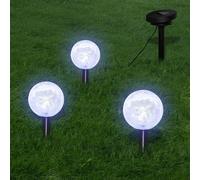 3x Boule Solaire LED Lampe Éclairage Solaire de Jardin Extérieur vidaXL