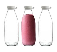 3x bouteilles de verre Tallo Réfrigérateur Jus d'eau Stockage Decanter 1 litre