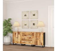 3x Buffets Bois d'Acacia Solide Armoires Rangement Organisateurs Salon vidaXL