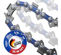 3X Chaîne Tronçonneuse Coupe Nette 25cm 3/8" LP 1,1 mm 40 Maillons | Compatibles avec Makita DUC254 et Oregon 90PX040X ; vérifier le pas, la jauge et 40 maillons avant achat.