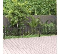 vidaXL Clôture à piquets avec poteaux 3 pcs WPC 614x80 cm Gris