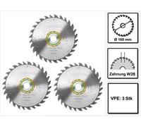 3x Festool lame de scie circulaire universelle W28 160 x 2,2 x 20 mm 160 mm 28 dents ( 496302 ) TS TSC ATF AP