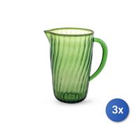 3x H&H Brocca En Verre Vert Coloris Assortis Lt. 2,4