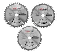 3X Lames de scie circulaire TCT Saxton pour bois 160 mm x 20 mm compatibles avec Festool TS55 Bosch Makita Pack C