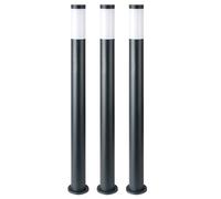 3x Lampes debout d'extérieur en acier inoxydable Colonnes d'éclairage de terrasse Parc Lampes debout