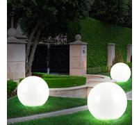 3x Lampes Solaires LED Boule pour Chemin Jardin Extérieur avec Piquest
