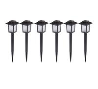 3x LED solaire plug-in lumières chemin de jardin rétro effet feu lanternes extérieures noir