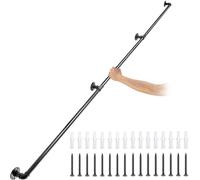 3x main courante tube d'eau rétro 330cm - support mural escalier vintage - acier carbone - 4x supports muraux main courante rustique - capacité de charge 200kg - convient pour les mains courantes en i