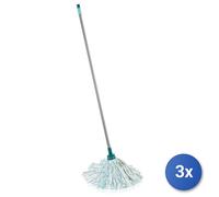 3X Mop Leifheit CLASSIC, Modèle 52072, Avec Manche En Acier, Pour Nettoyage