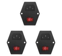 3X Nouveau 3 Broches Iec320 C14 Ac Entrée Fiche Mâle Puissance Prise avec Interrupteur À Fusible 10A 250V