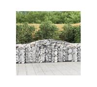 vidaXL 3x Paniers à Gabions Arqués Cages à Gabions Arquées Murs de Gabion Barrières de Jardin Terrasse Extérieur 3146984 Gris G