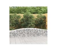 vidaXL Paniers à gabions arqués 400 x 50 cm - Fer galvanisé