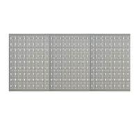 vidaXL Panneaux à chevilles muraux 3 pcs 40x58 cm Acier Gris G