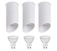3x Plafonnier LED en aluminium, blanc, IP20, 40W, lumière chaude et agréable