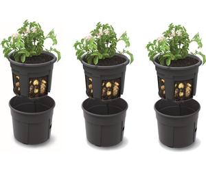 3x Pot de pommes de terre Pot de fleurs Set 3 pcs Pot de culture pour pommes de terre Pot de culture 28 L, hauteur 32 cm, Potato Topf Korb