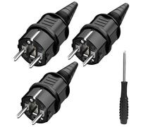 3x prise de courant mâle, prise secteur, résistant aux éclaboussures, Durable pour câble de 6 à 16mm, IP44
