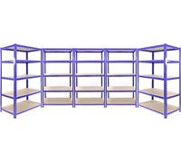 Offre spéciale Monster Racking : 3 rayonnages Q-Rax haute performance 90 x 50 x 180 cm + 2 rayonnages Q-Rax haute performance 120 x 50 x 180 cm. Rayonnage pour charges lourdes, rayonnage de stockage, 