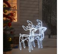 3x Rennes de Noël Blanc Froid 76x42x87 cm Décoration Ornement Jardin vidaXL