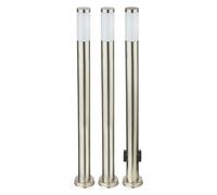 3x RGB LED Lampes d'extérieur TÉLÉCOMMANDE Prises de jardin en acier inoxydable Lampes de terrasse à intensité variable